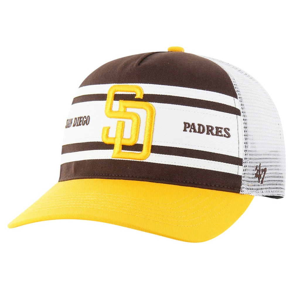 San Diego Padres '47 Gridiron Super Stripe Relaxed Trucker Hitch Adjustable Hat - Brown - 47 brand on Sale