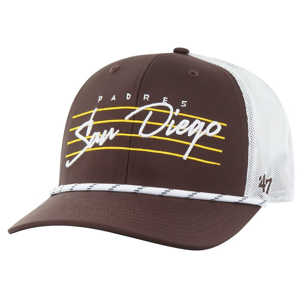San Diego Padres '47 Downburst Trucker Adjustable Hat - Brown - 47 brand Lifestyle