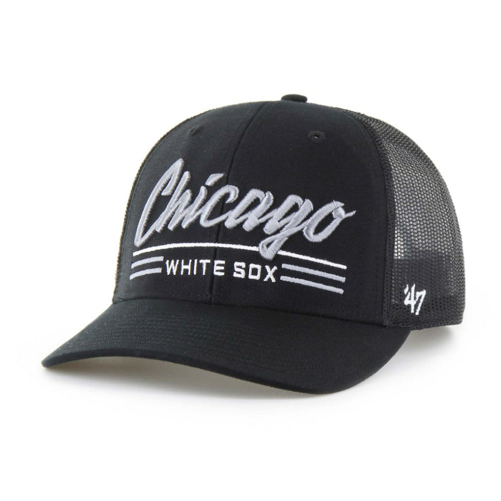 Chicago White Sox '47 Garner Trucker Adjustable Hat - Black - 47 brand Lifestyle