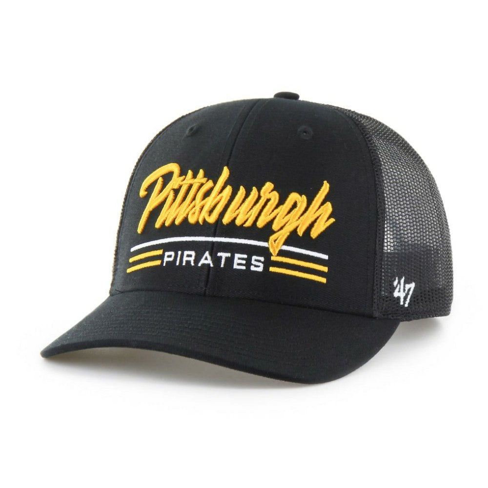 Pittsburgh Pirates '47 Garner Trucker Adjustable Hat - Black - 47 brand Lifestyle