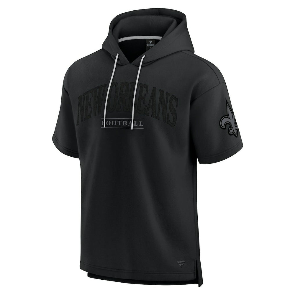 Fanatics New Orleans Saints Unisex Elements Ready Short Sleeve Pullover Hoodie Black