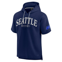 Fanatics Seattle Seahawks Unisex Elements Ready Short Sleeve Pullover Hoodie College Navy