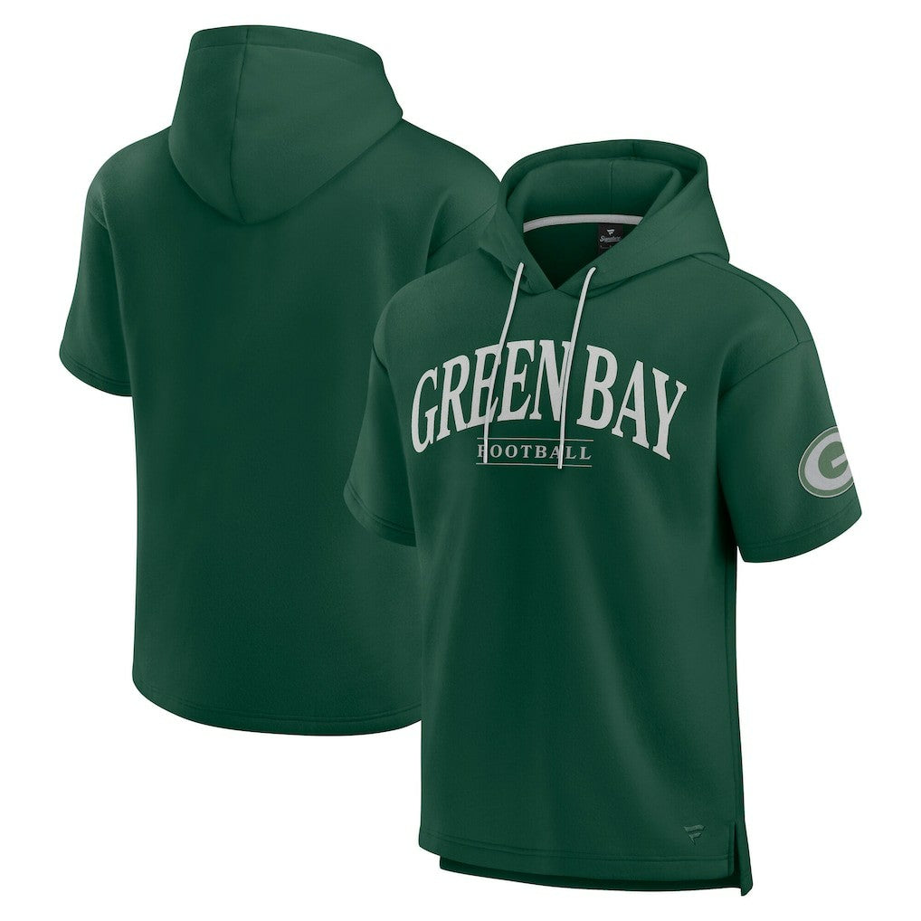 Fanatics Green Bay Packers Unisex Elements Ready Short Sleeve Pullover Hoodie Green