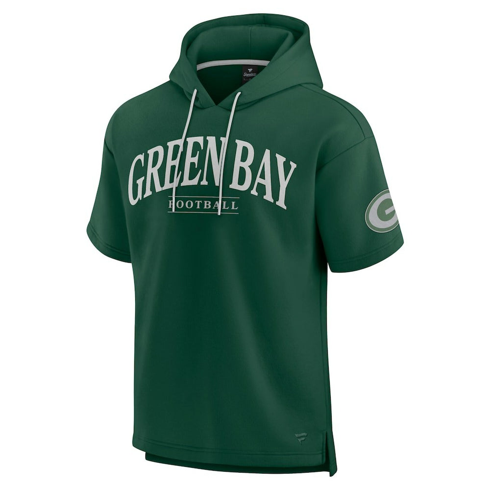 Fanatics Green Bay Packers Unisex Elements Ready Short Sleeve Pullover Hoodie Green