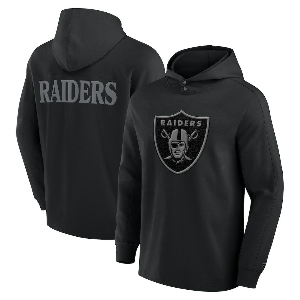 Fanatics Las Vegas Raiders Elements Blaze Tri-Blend Long Sleeve Hoodie T-Shirt Black