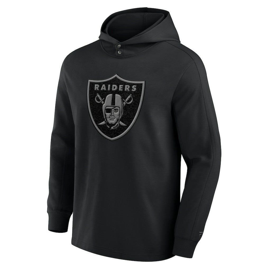 Fanatics Las Vegas Raiders Elements Blaze Tri-Blend Long Sleeve Hoodie T-Shirt Black
