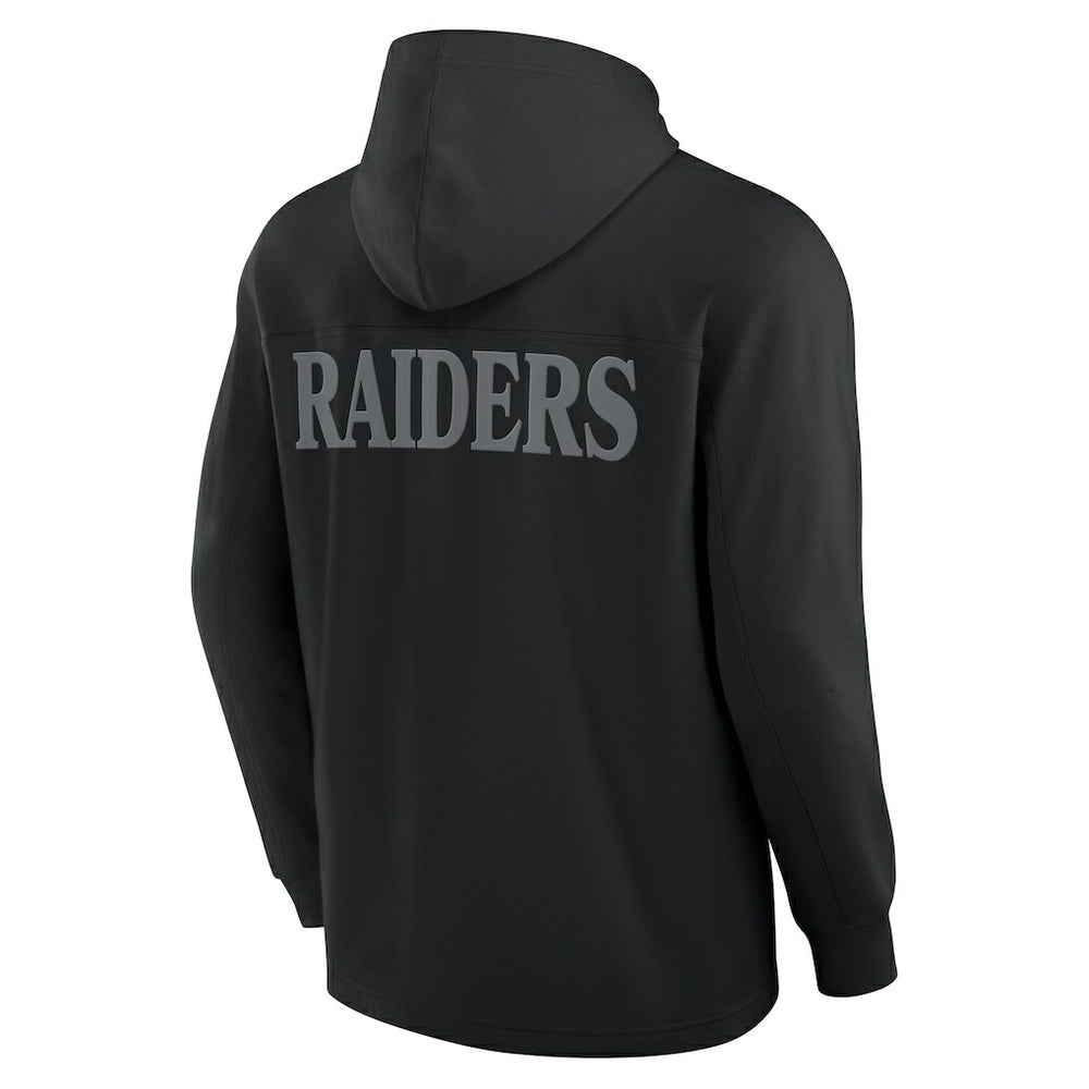 Fanatics Las Vegas Raiders Elements Blaze Tri-Blend Long Sleeve Hoodie T-Shirt Black
