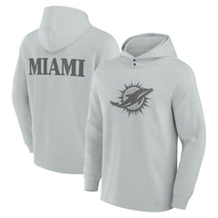 Fanatics Miami Dolphins Elements Blaze Tri-Blend Long Sleeve Hoodie T-Shirt Gray
