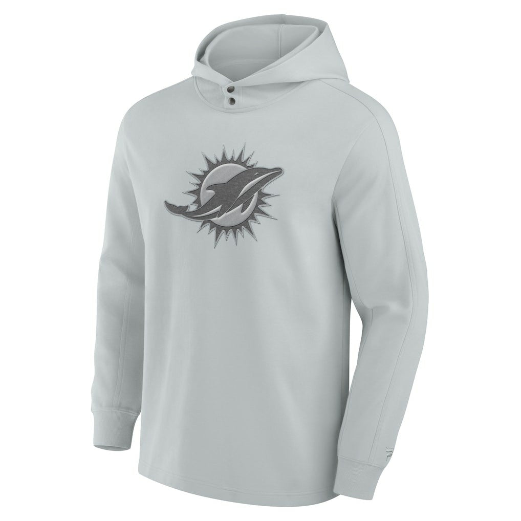 Fanatics Miami Dolphins Elements Blaze Tri-Blend Long Sleeve Hoodie T-Shirt Gray