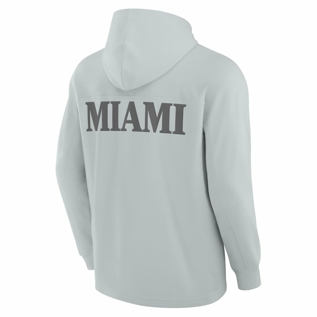 Fanatics Miami Dolphins Elements Blaze Tri-Blend Long Sleeve Hoodie T-Shirt Gray