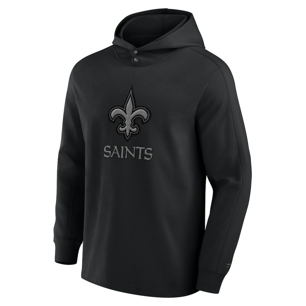 Fanatics New Orleans Saints Elements Blaze Tri-Blend Long Sleeve Hoodie T-Shirt Black