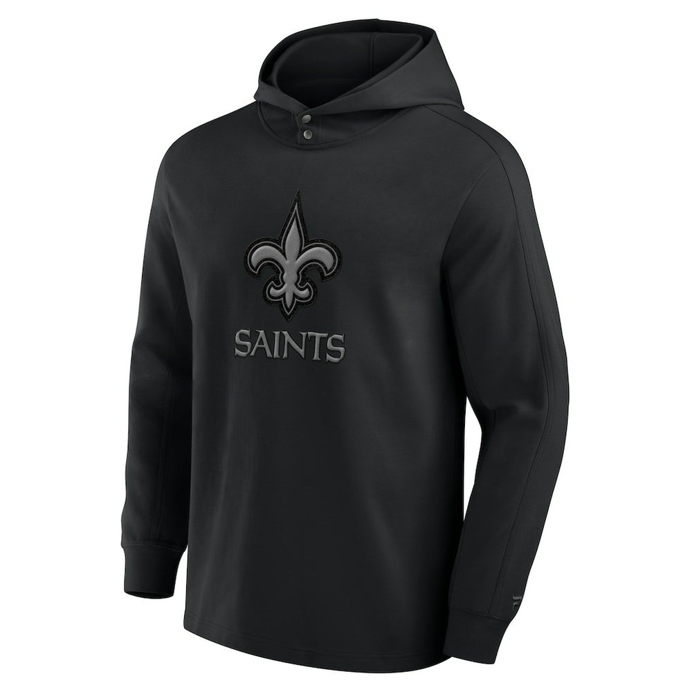 Fanatics New Orleans Saints Elements Blaze Tri-Blend Long Sleeve Hoodie T-Shirt Black