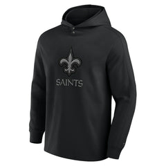 Fanatics New Orleans Saints Elements Blaze Tri-Blend Long Sleeve Hoodie T-Shirt Black