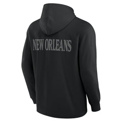Fanatics New Orleans Saints Elements Blaze Tri-Blend Long Sleeve Hoodie T-Shirt Black