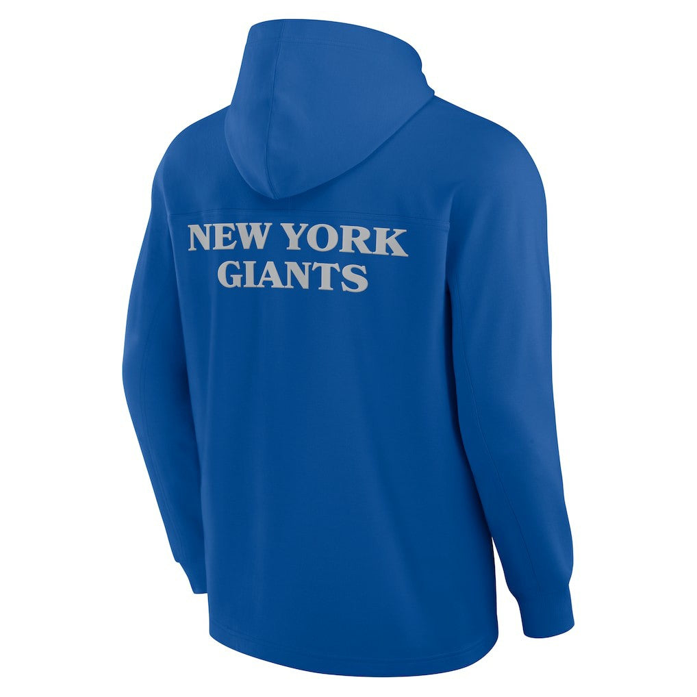 Fanatics New York Giants Elements Blaze Tri-Blend Long Sleeve Hoodie T-Shirt Royal