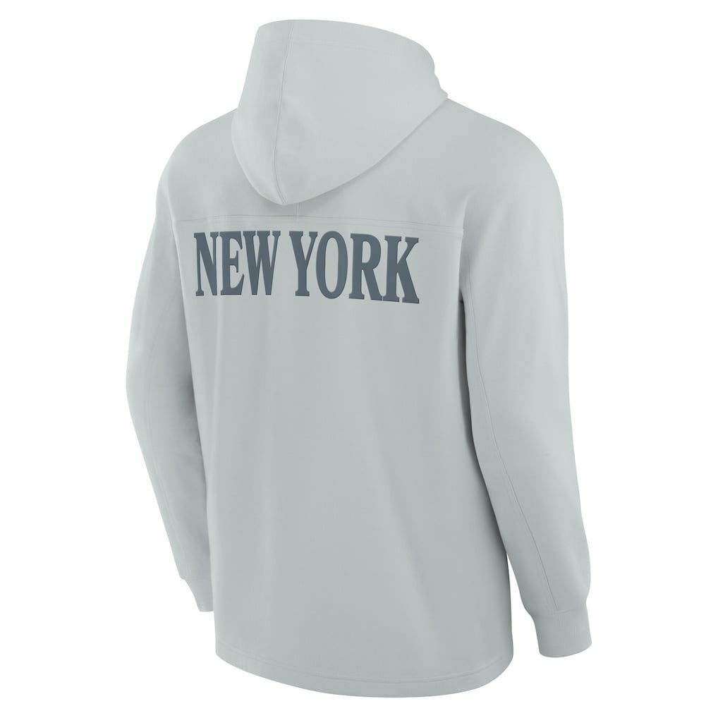 Fanatics New York Jets Elements Blaze Tri-Blend Long Sleeve Hoodie T-Shirt Gray