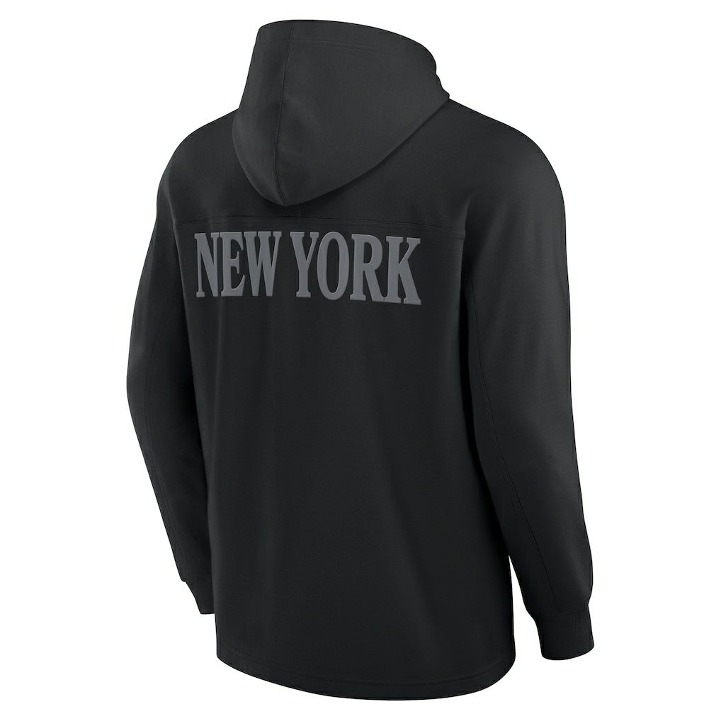 Fanatics New York Jets Elements Blaze Tri-Blend Long Sleeve Hoodie T-Shirt Black