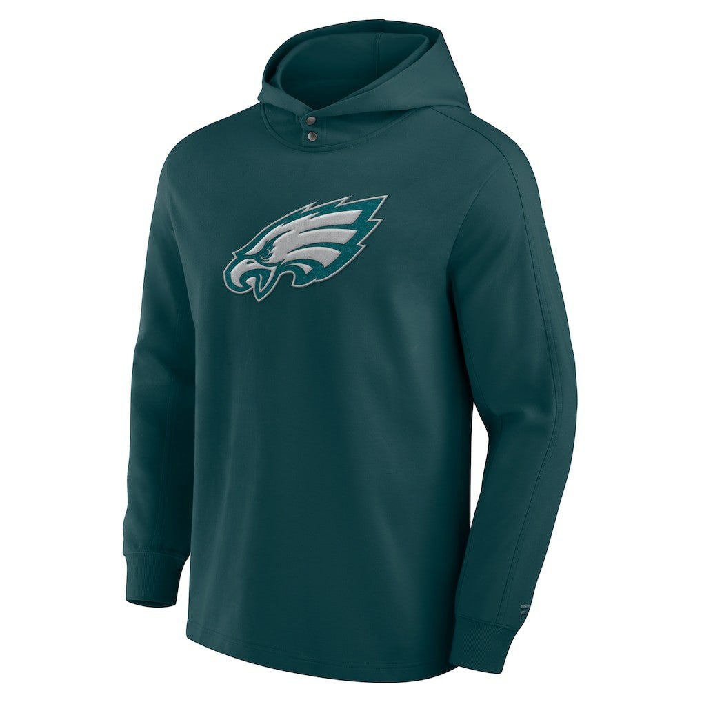 Fanatics Philadelphia Eagles Elements Blaze Tri-Blend Long Sleeve Hoodie T-Shirt Midnight Green