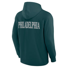 Fanatics Philadelphia Eagles Elements Blaze Tri-Blend Long Sleeve Hoodie T-Shirt Midnight Green