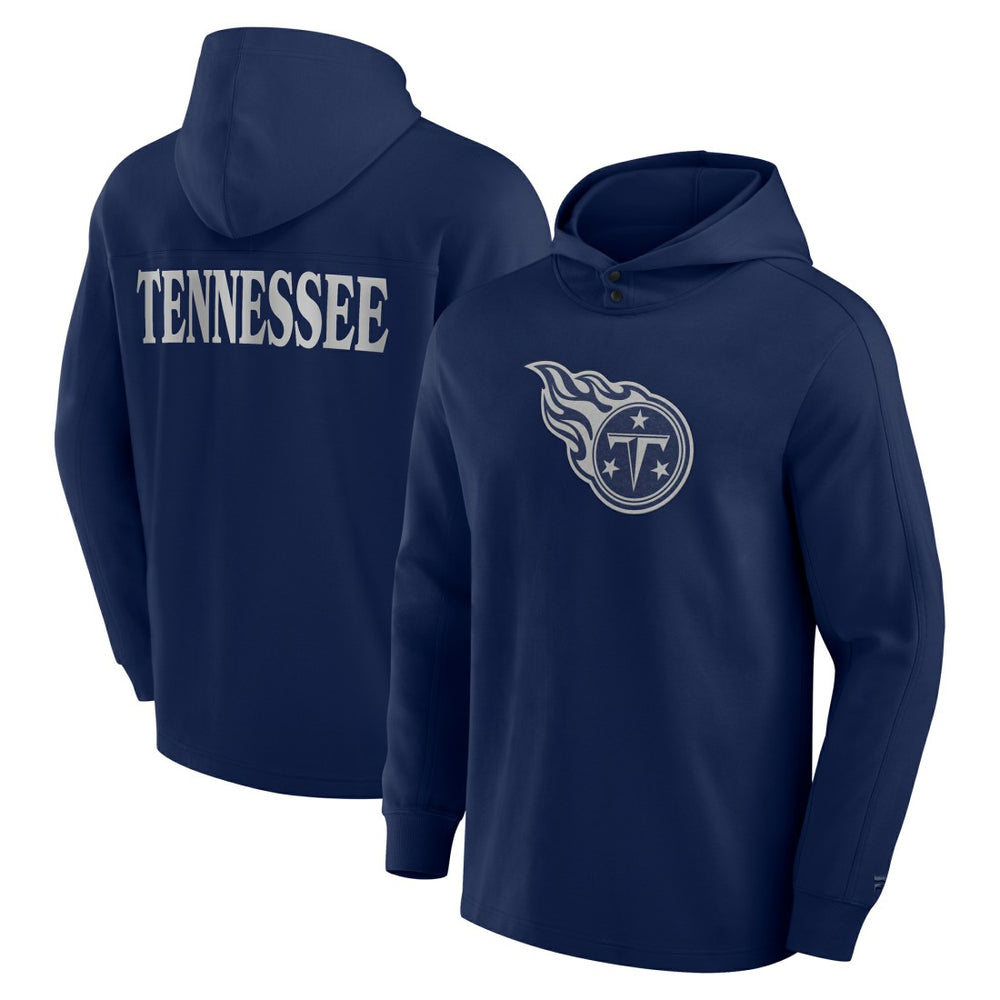 Fanatics Tennessee Titans Elements Blaze Tri-Blend Long Sleeve Hoodie T-Shirt Navy