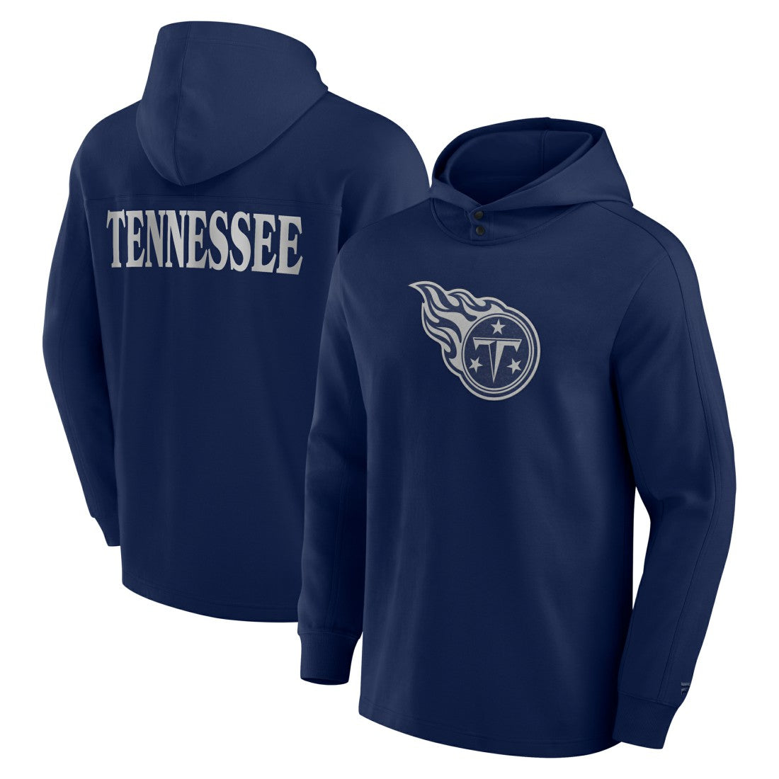 Fanatics Tennessee Titans Elements Blaze Tri-Blend Long Sleeve Hoodie T-Shirt Navy