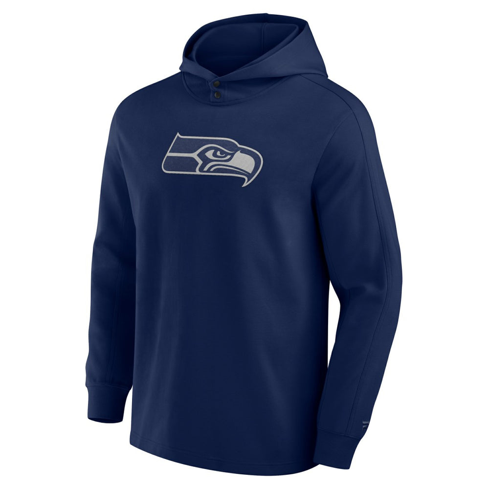 Fanatics Seattle Seahawks Elements Blaze Tri-Blend Long Sleeve Hoodie T-Shirt College Navy
