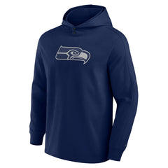 Fanatics Seattle Seahawks Elements Blaze Tri-Blend Long Sleeve Hoodie T-Shirt College Navy