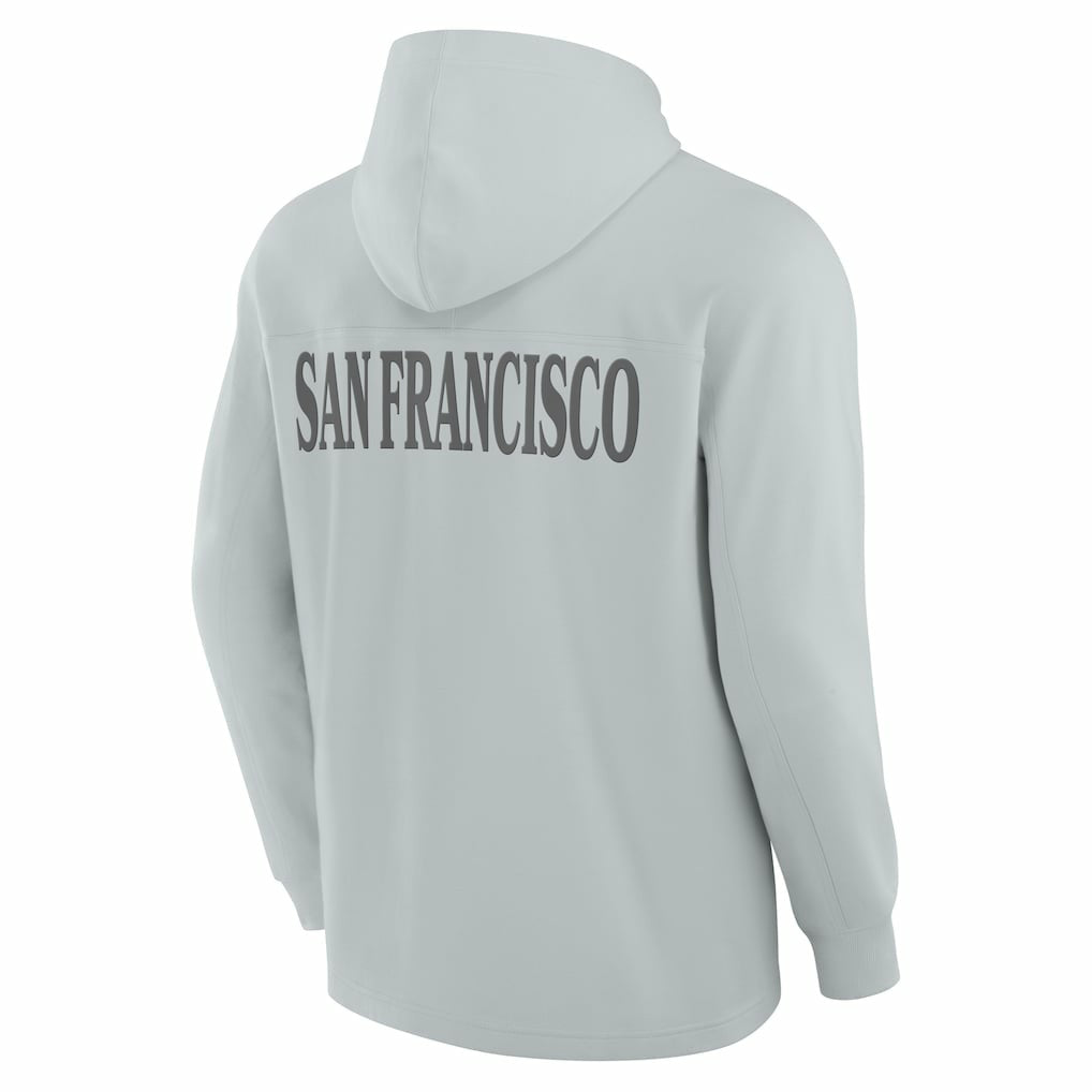 Fanatics San Francisco 49ers Elements Blaze Tri-Blend Long Sleeve Hoodie T-Shirt Gray