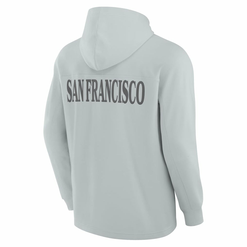Fanatics San Francisco 49ers Elements Blaze Tri-Blend Long Sleeve Hoodie T-Shirt Gray