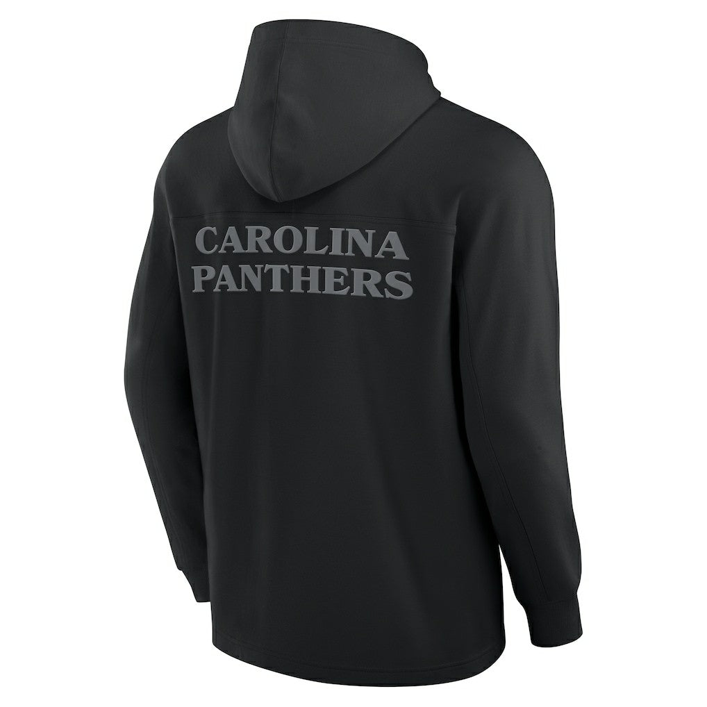 Fanatics Carolina Panthers Elements Blaze Tri-Blend Long Sleeve Hoodie T-Shirt Black