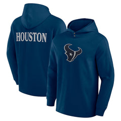 Fanatics Houston Texans Elements Blaze Tri-Blend Long Sleeve Hoodie T-Shirt Navy