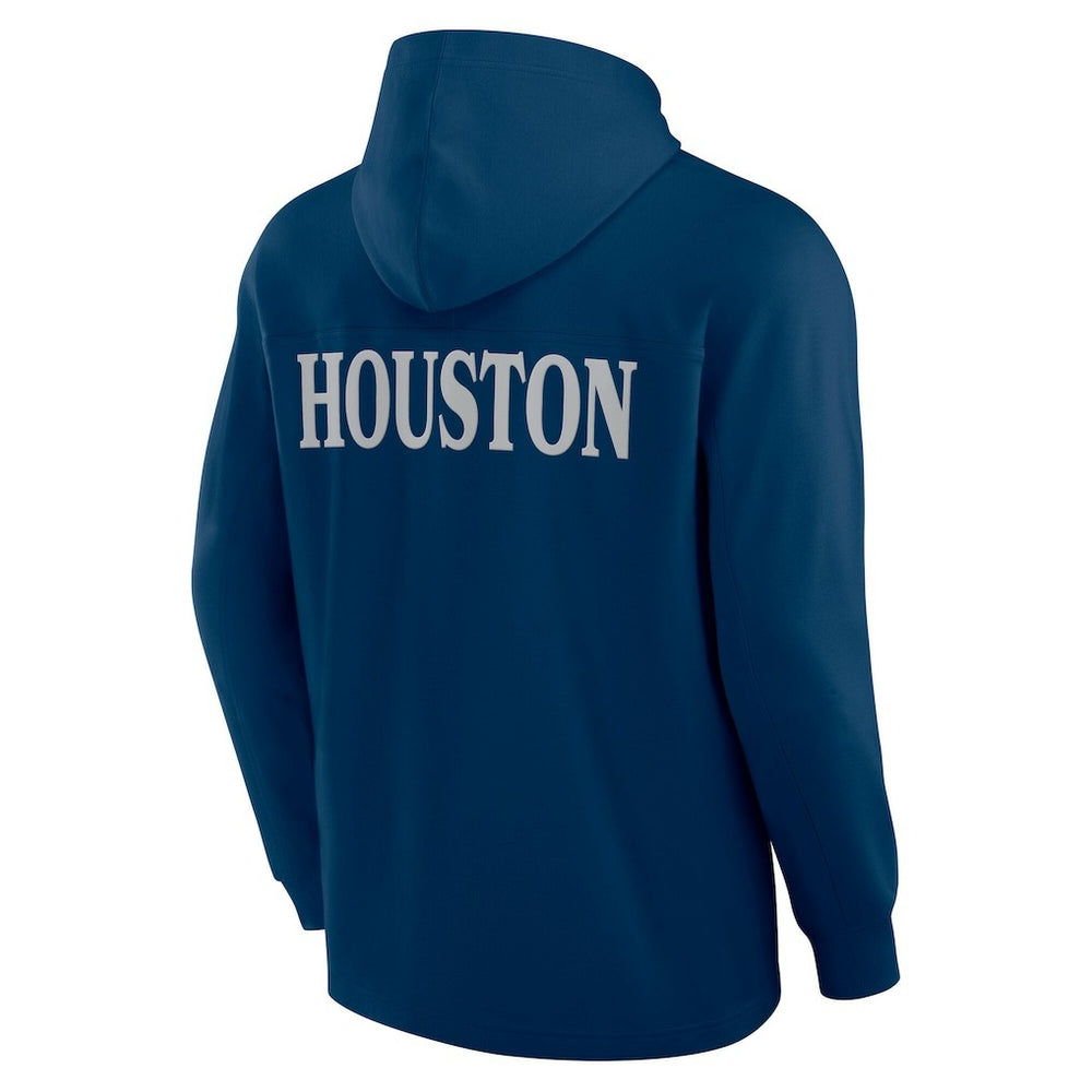 Fanatics Houston Texans Elements Blaze Tri-Blend Long Sleeve Hoodie T-Shirt Navy