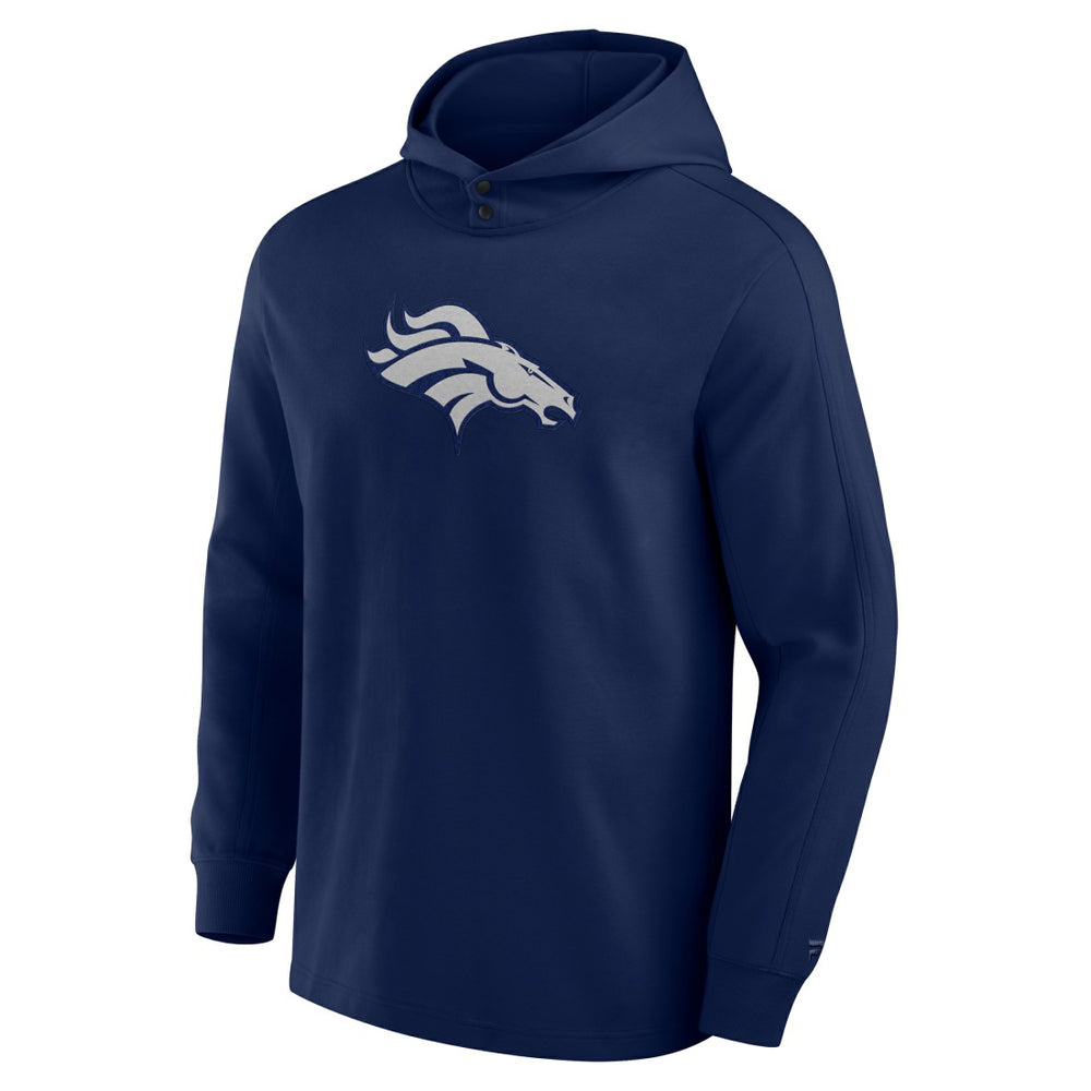 Fanatics Denver Broncos Elements Blaze Tri-Blend Long Sleeve Hoodie T-Shirt Navy