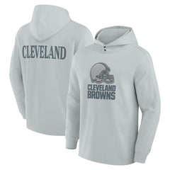 Fanatics Cleveland Browns Elements Blaze Tri-Blend Long Sleeve Hoodie T-Shirt Gray