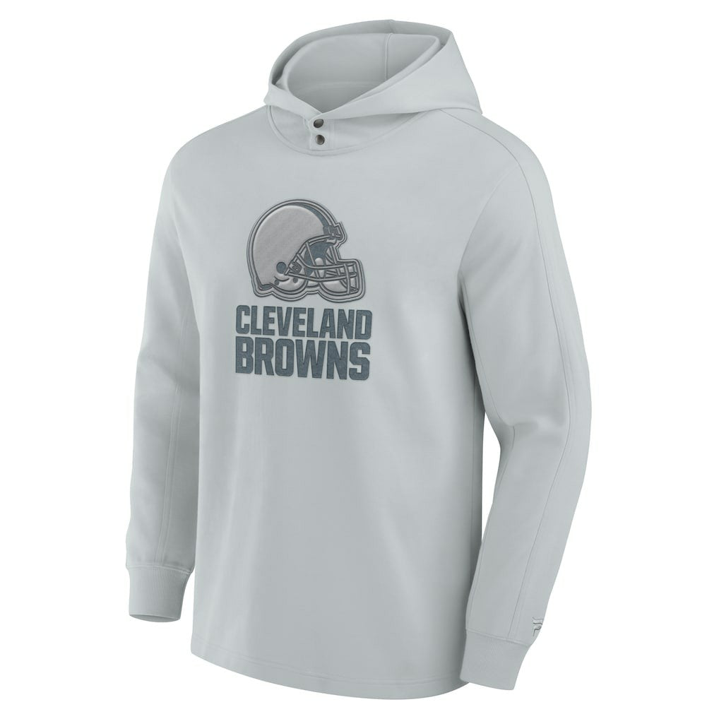 Fanatics Cleveland Browns Elements Blaze Tri-Blend Long Sleeve Hoodie T-Shirt Gray