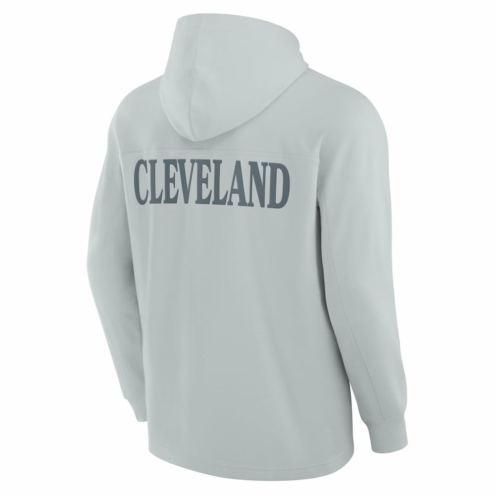 Fanatics Cleveland Browns Elements Blaze Tri-Blend Long Sleeve Hoodie T-Shirt Gray