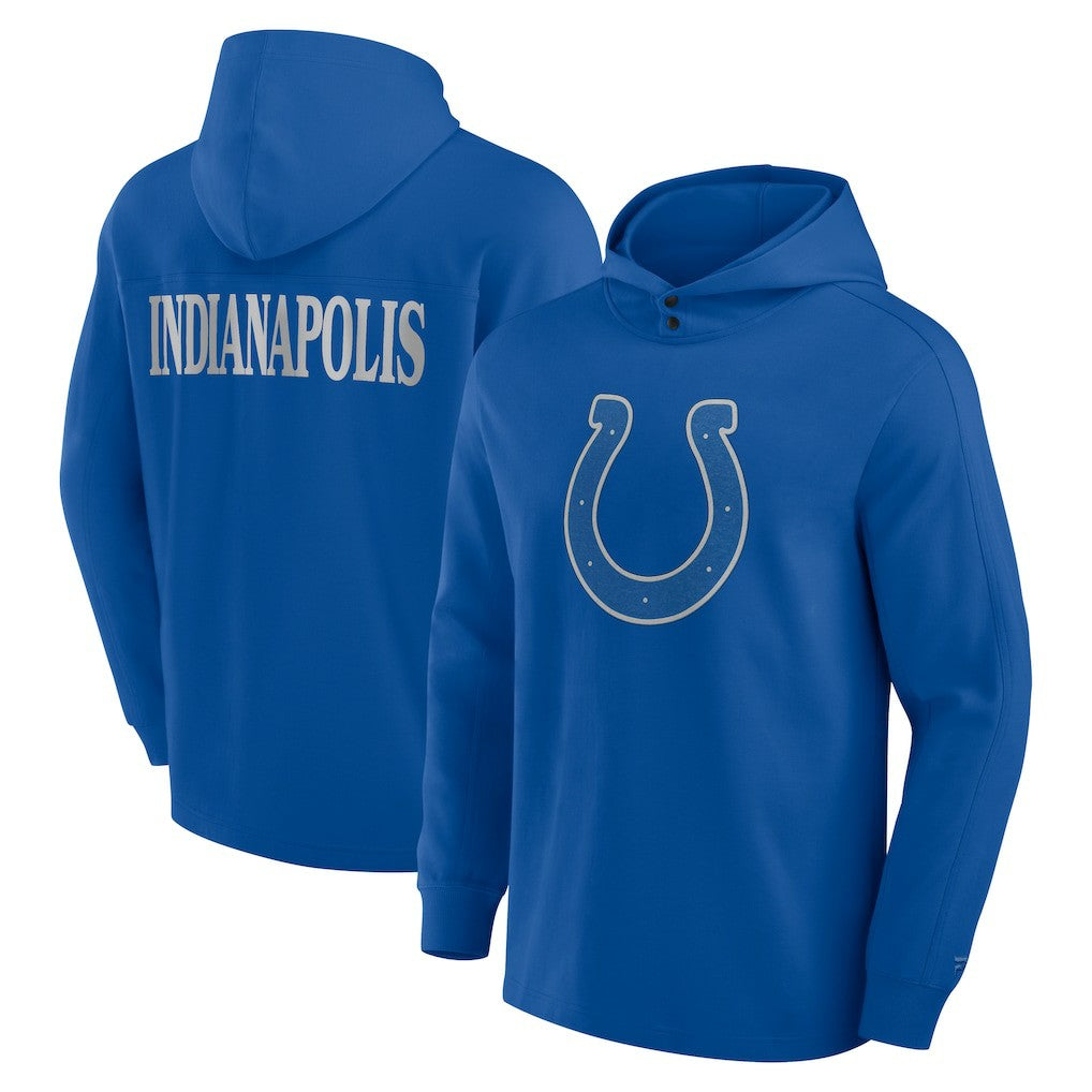 Fanatics Indianapolis Colts Elements Blaze Tri-Blend Long Sleeve Hoodie T-Shirt Royal