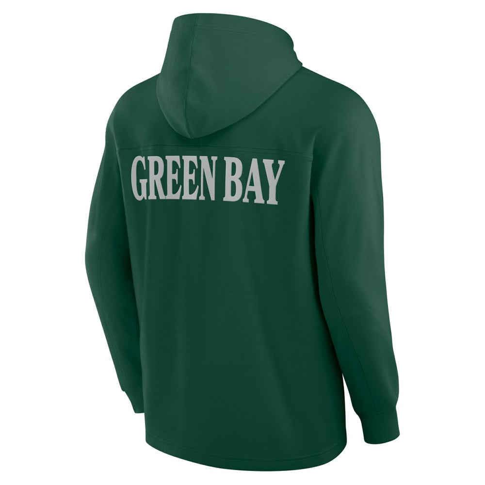 Fanatics Green Bay Packers Elements Blaze Tri-Blend Long Sleeve Hoodie T-Shirt Green