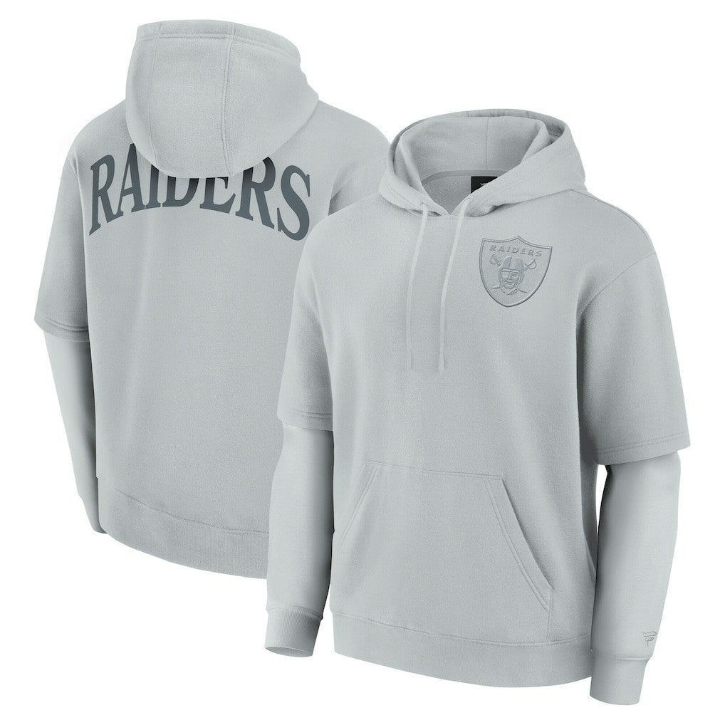 Fanatics Las Vegas Raiders Unisex Sleek Elements Pullover Hoodie Gray
