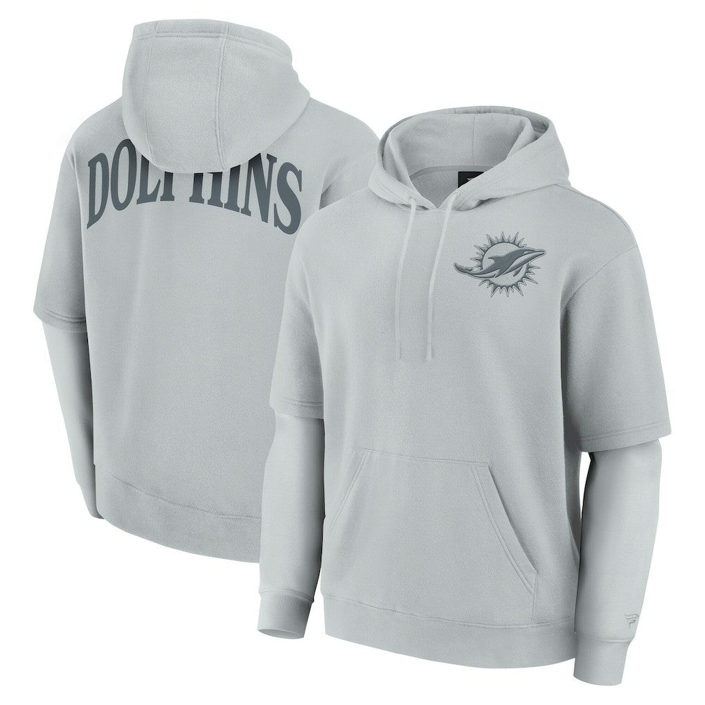 Fanatics Miami Dolphins Unisex Sleek Elements Pullover Hoodie Gray