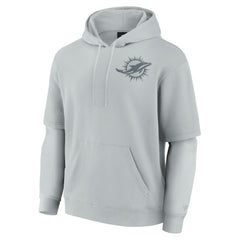 Fanatics Miami Dolphins Unisex Sleek Elements Pullover Hoodie Gray