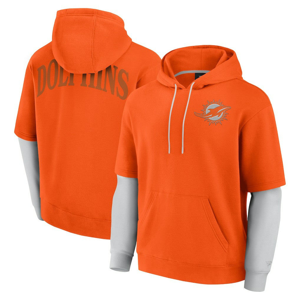 Fanatics Miami Dolphins Unisex Sleek Elements Pullover Hoodie Orange