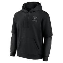 Fanatics New Orleans Saints Unisex Sleek Elements Pullover Hoodie Black