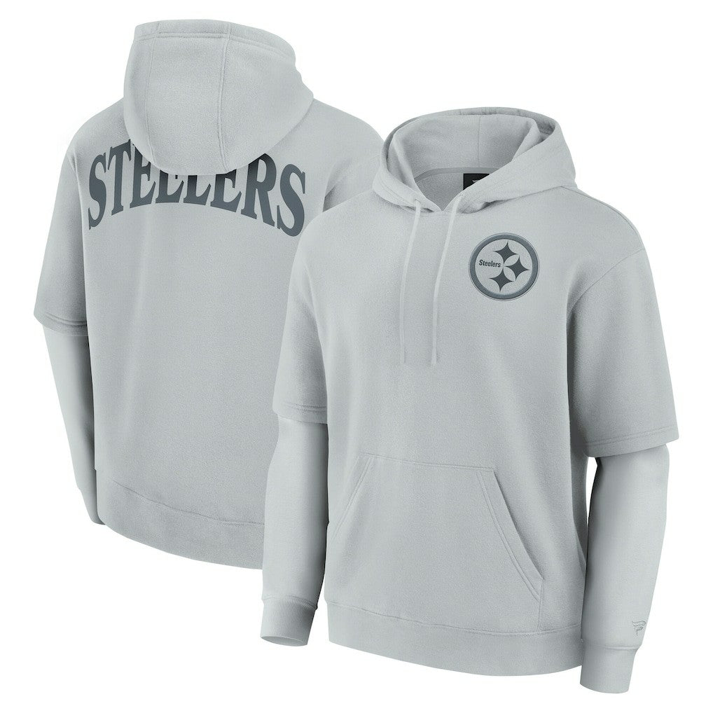 Fanatics Pittsburgh Steelers Unisex Sleek Elements Pullover Hoodie Gray