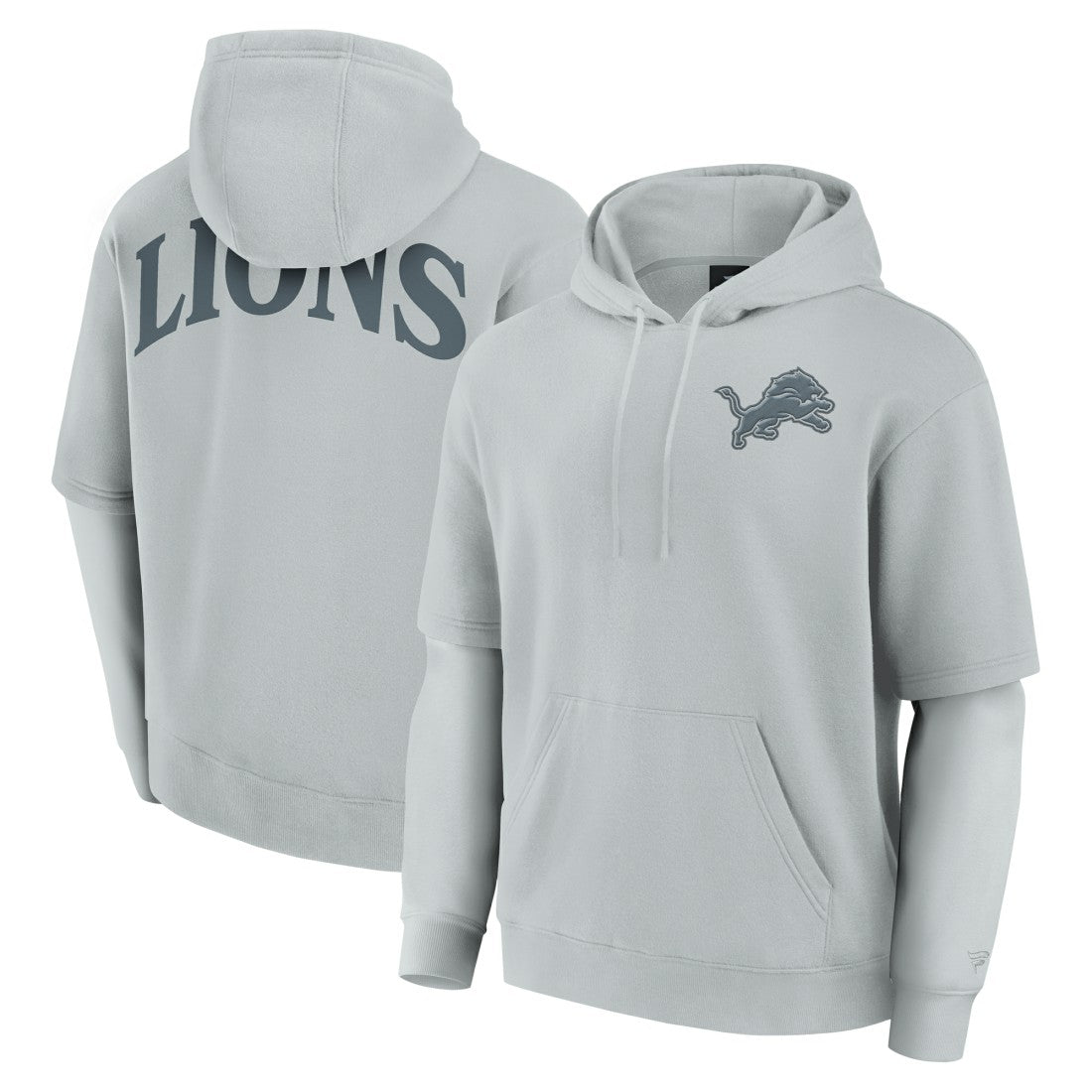 Fanatics Detroit Lions Unisex Sleek Elements Pullover Hoodie Gray