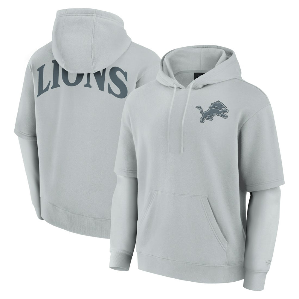 Fanatics Detroit Lions Unisex Sleek Elements Pullover Hoodie Gray