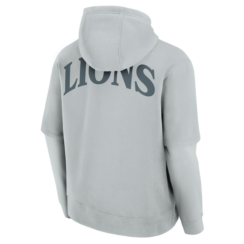 Fanatics Detroit Lions Unisex Sleek Elements Pullover Hoodie Gray