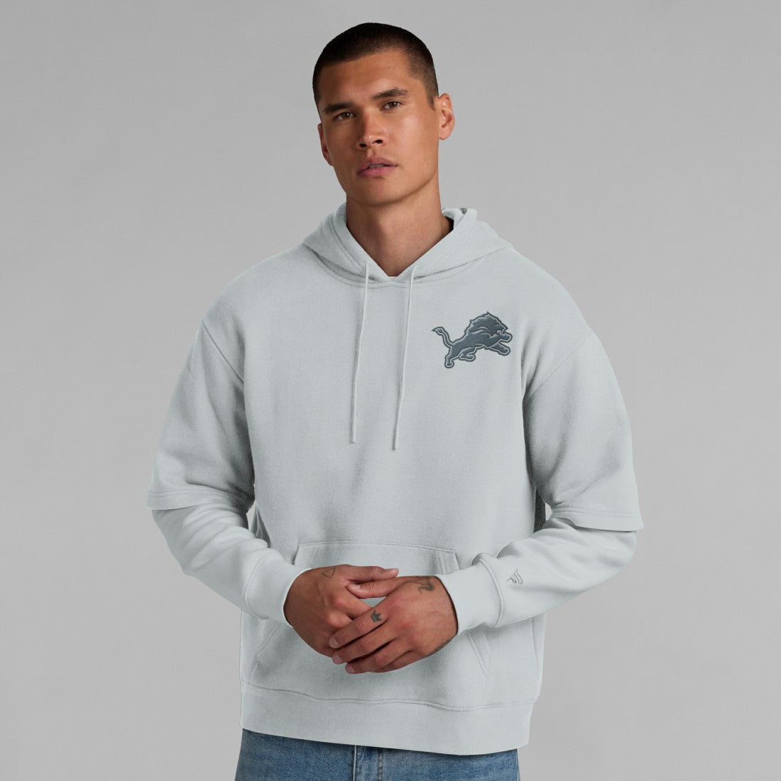 Fanatics Detroit Lions Unisex Sleek Elements Pullover Hoodie Gray