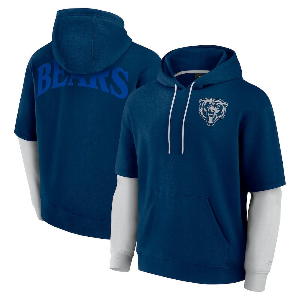 Fanatics Chicago Bears Unisex Sleek Elements Pullover Hoodie Navy