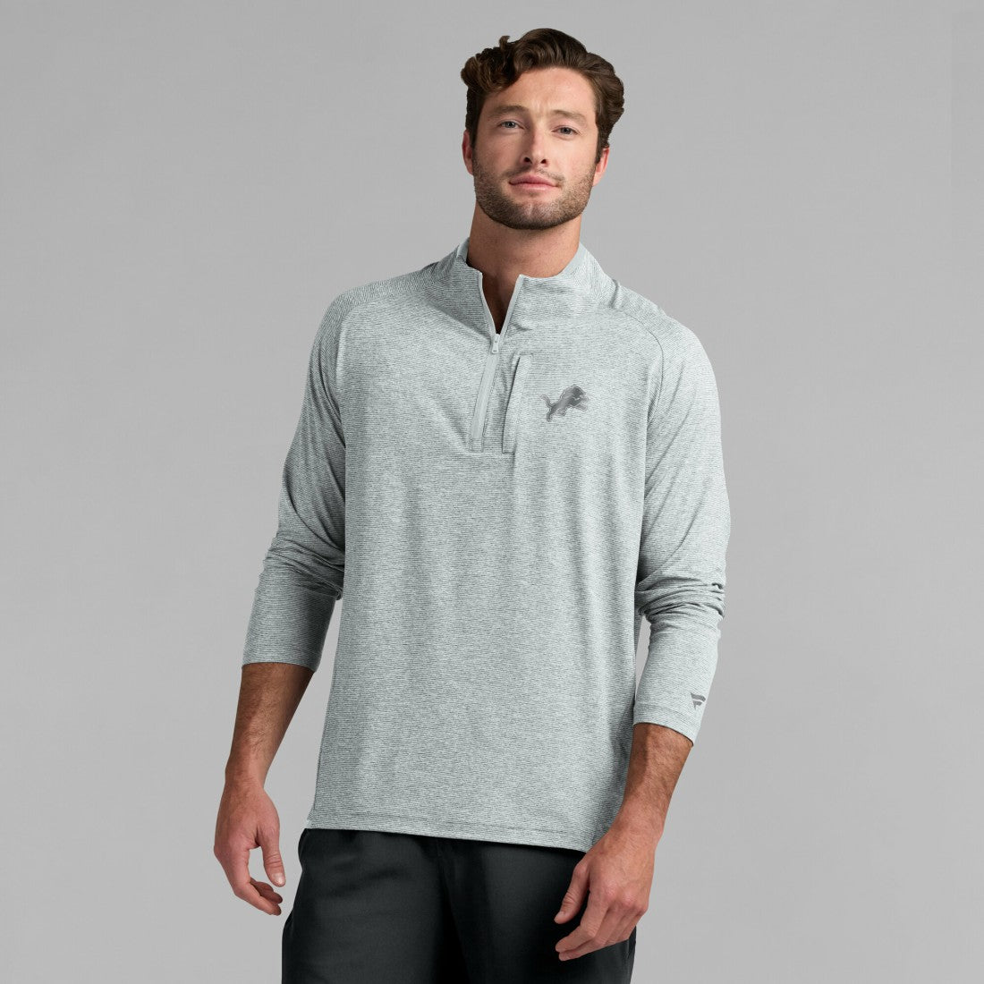 Fanatics Detroit Lions Unisex Front Office Performance Primary Quarter-Zip Jacket Gray